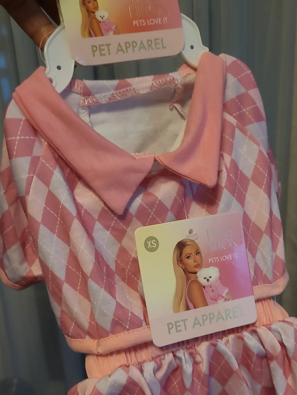XS Pink Argyle Pet Dress - Pet Apparel
